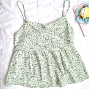 American Eagle Floral Cowl Neck Babydoll Top